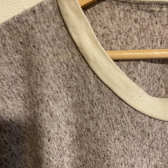 Handmade Ringer Short Sleeve Tee - Gray Triblend Jersey Plus Size 3X - Picture 3 of 4